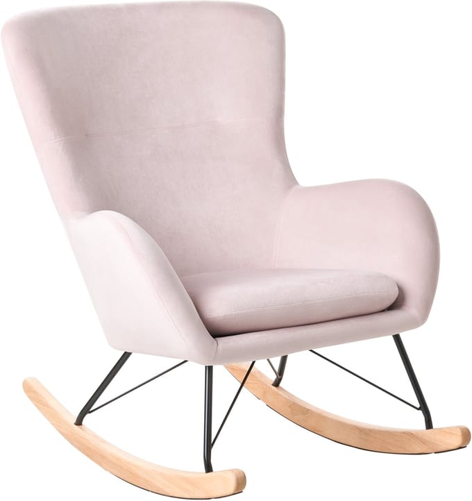 ELLAN - Schommelstoel - Roze - Fluweel