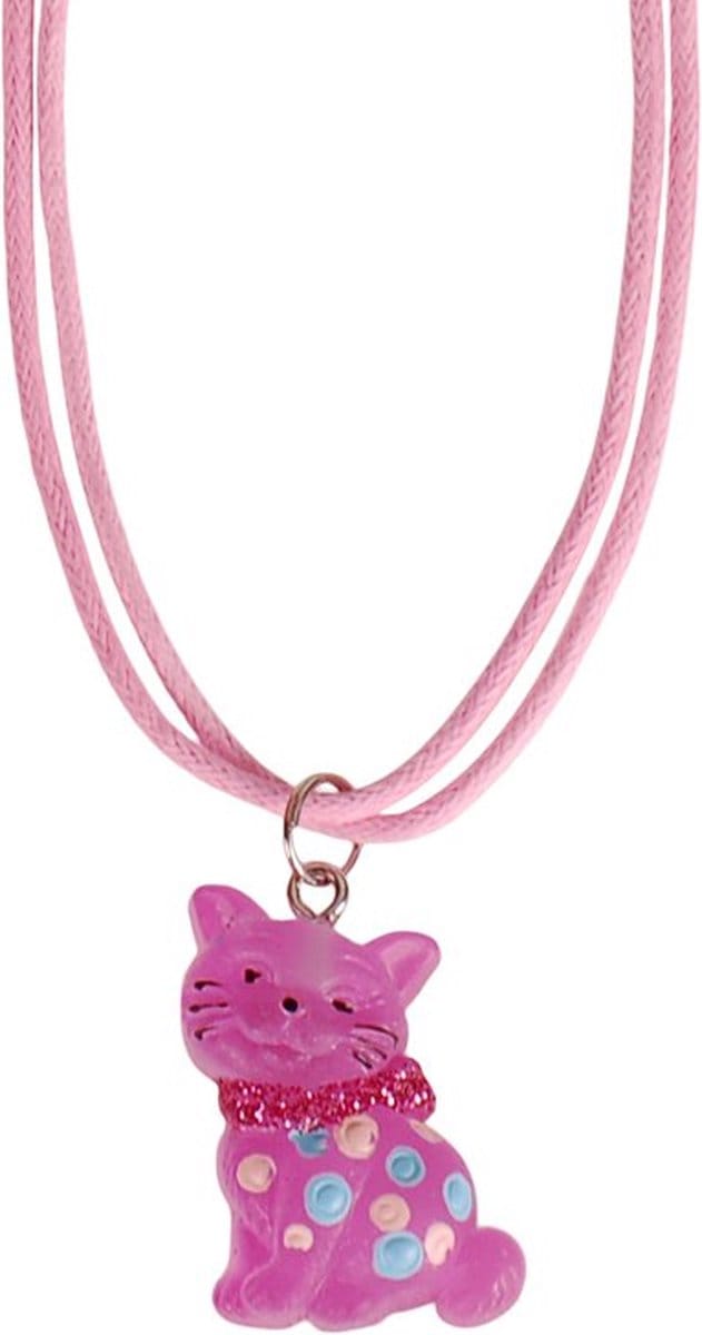 Kinderketting Roze met Poesje