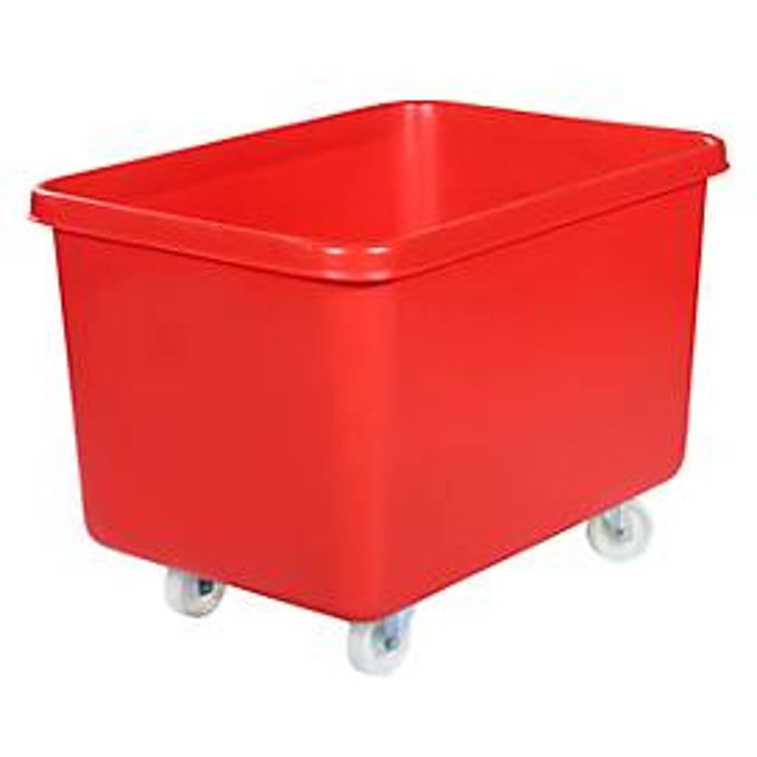 Rechthoekige container, kunststof, verrijdbaar, 340 l, rood