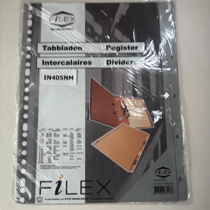 TABBLAD FILEX 5 DELIG PP 1-5 IN405NM