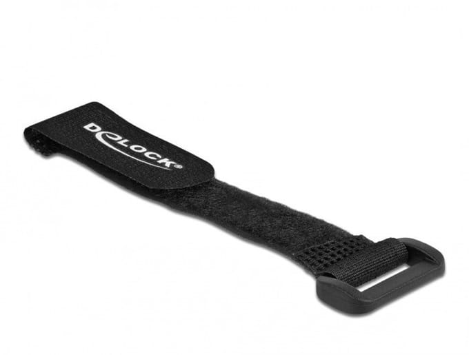Delock Klittenband kabelbinder Om te bundelen Haak- en lusdeel (l x b) 150 mm x 20 mm Zwart 5 stuk(s)
