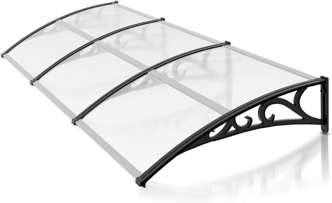 Voordeur Luifel - Overkapping Entree - Weer Beschermen - Gebogen Design - 300 x 100 cm - Transparant