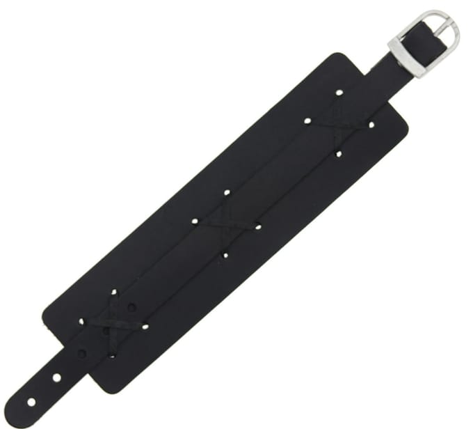 Behave - leren armband met gesp - zwarte biker stijl - unisex