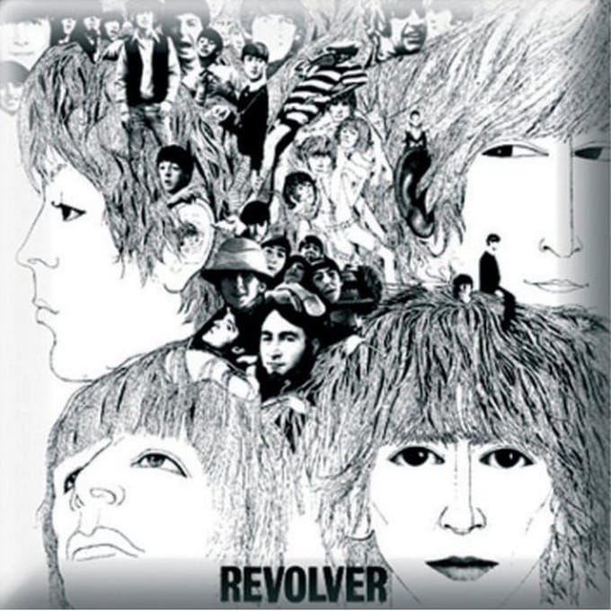 The Beatles - Revolver Pin - Wit/Grijs