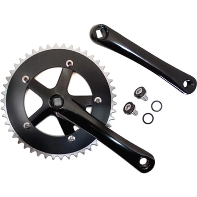 Aluminium road crankset P2R Fixie 3.30 165 mm 46D. D130 mm (enkelsnelheid)