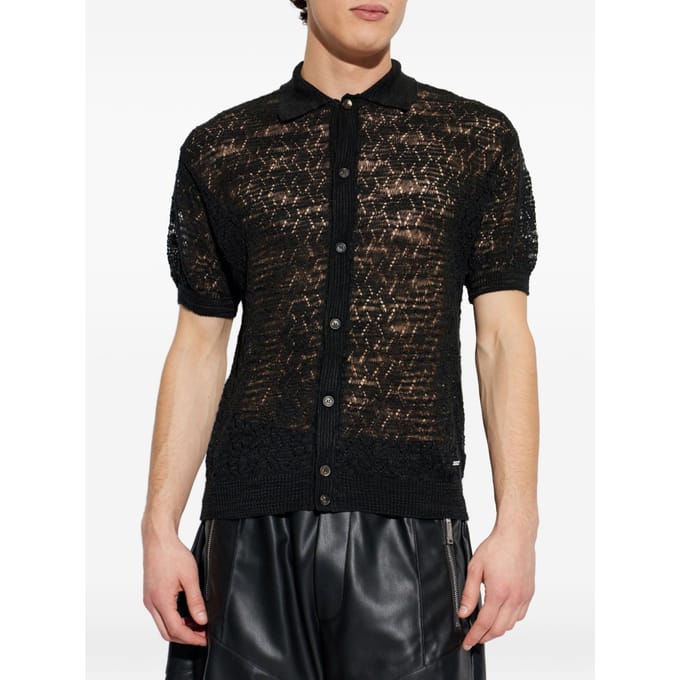 Dsquared2 zwart man geperforeerd shirt