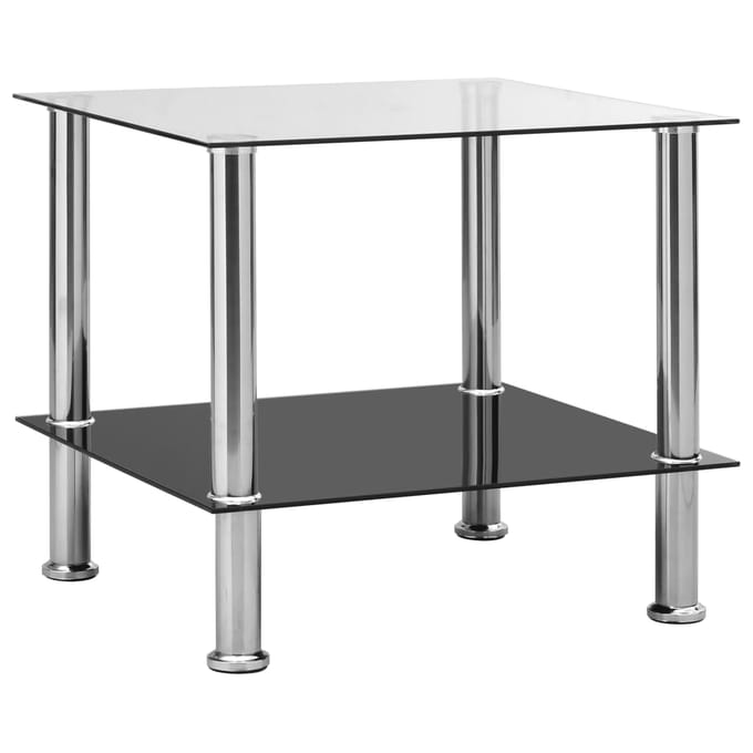 vidaXL - Bijzettafel - 45x50x45 - cm - gehard - glas - transparant