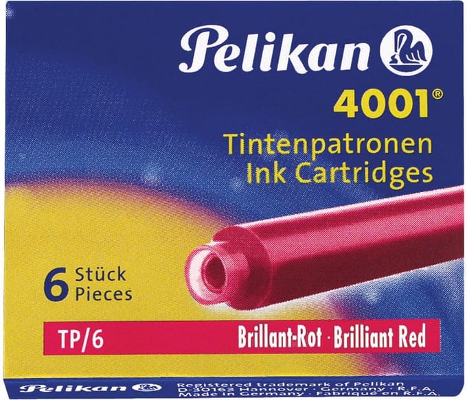 Pelikan 4001 - Korte Inktpatronen - Rood