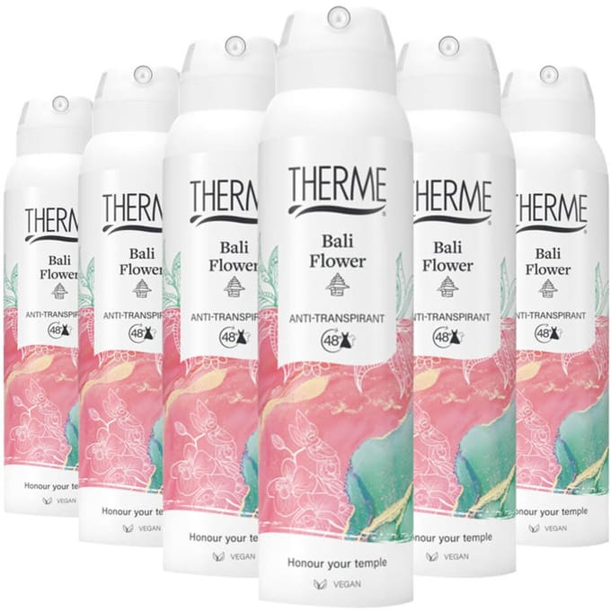 Therme - Bali Flower Anti-Transpirant - 6 x 150 ml - Voordeelverpakking