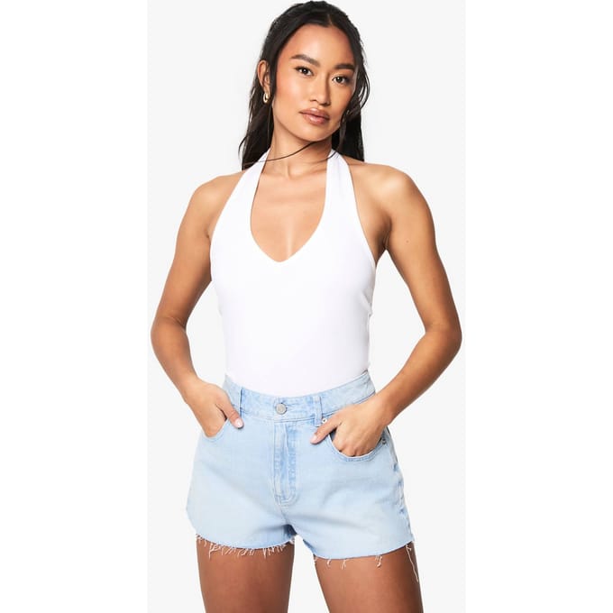 boohoo Dames Denim Mini Shorts | Gebleekt | Maat: 42