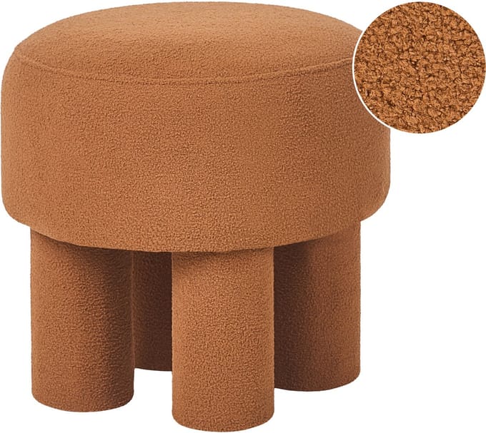 CANBY - Hocker - Oranje - Bouclé