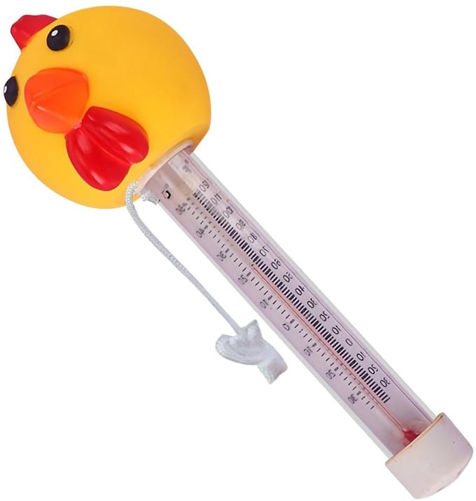 Drijvende Temperatuurmeter - Zwembad Thermometer - Water Temperatuur - Kuikenvormig Design - 24 cm Lengte - Geel