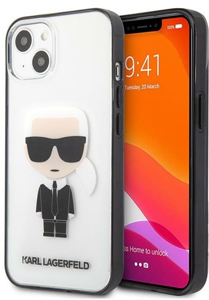 Karl Lagerfeld Ikonik - iPhone 13 mini Hoesje - Transparant - Luxe Ontwerp