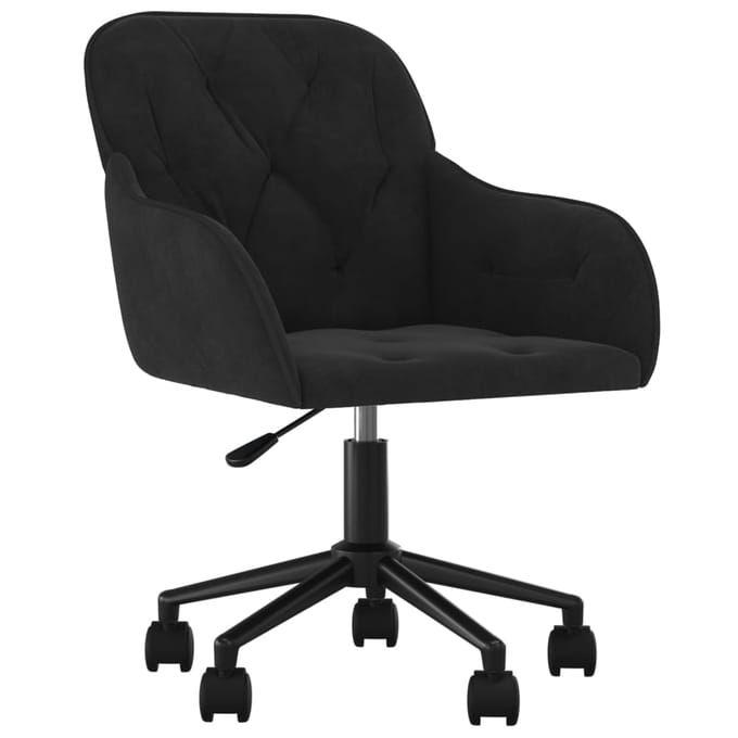 vidaXL - Eetkamerstoelen - draaibaar - 2 - st - fluweel - zwart