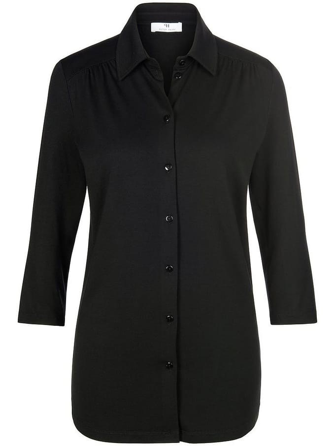 Jersey blouse 3/4-mouwen Van Peter Hahn zwart