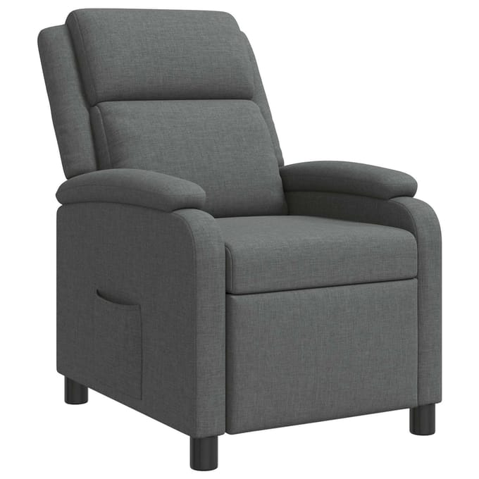 vidaXL - Recliner - Donkergrijs - Stof