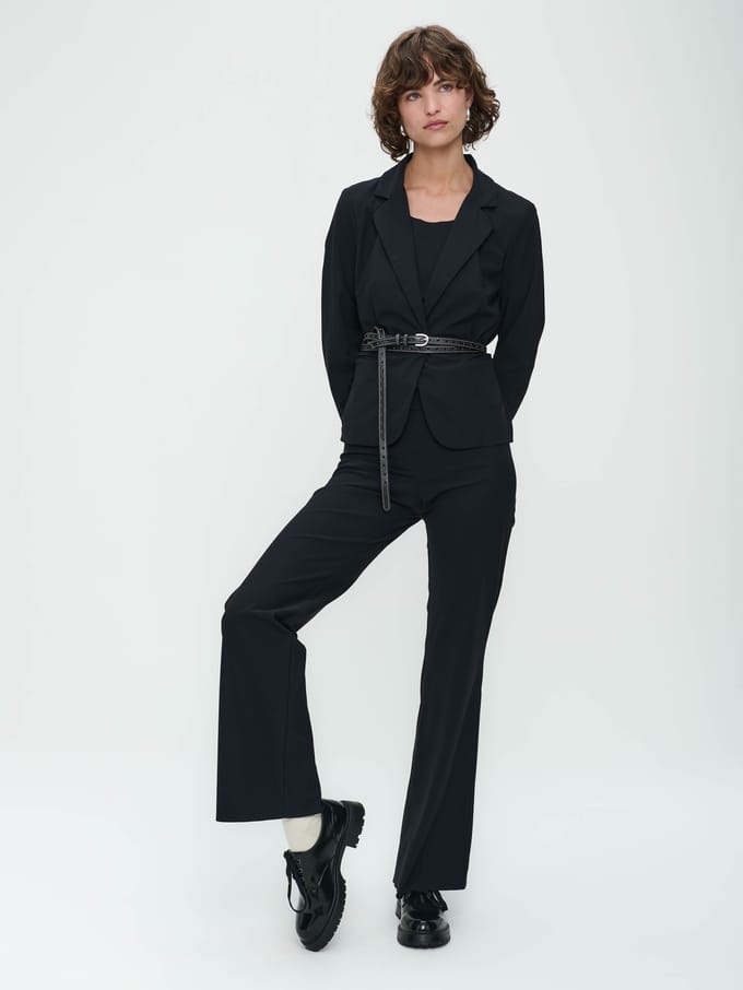 Atina Blazer Technical Jersey | Black - Black / M