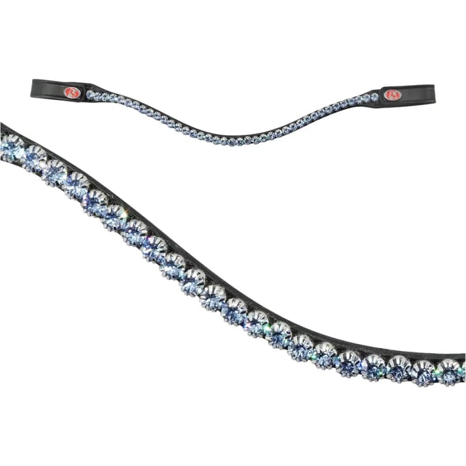Zadel met saffierketting Kieffer Flexiloop Luxe curved browband lined