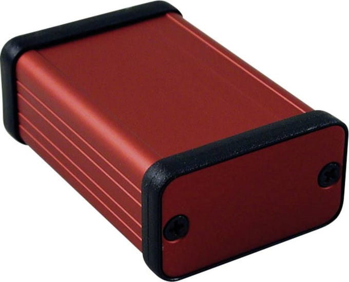 Hammond Electronics 1455D601RD Profielbehuizing 60 x 45 x 25 Aluminium Rood 1 stuk(s)