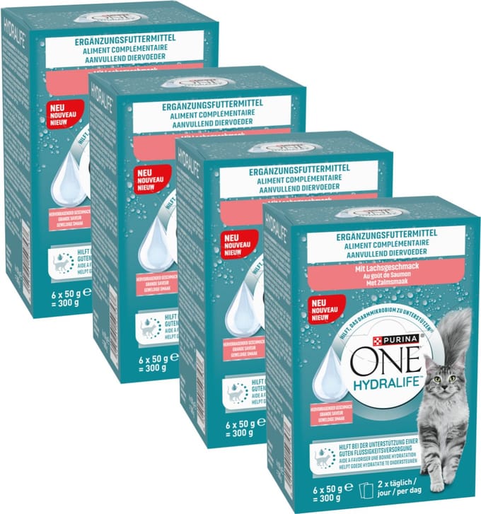 PURINA ONE Hydralife - Kattenvoer drinkbare kattensnack - Zalm - 24 x 50 g