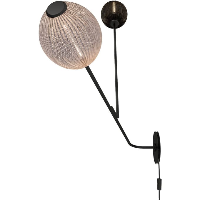 GUBI Satellite Wandlamp, Bekabeld, Zwart/ Wit