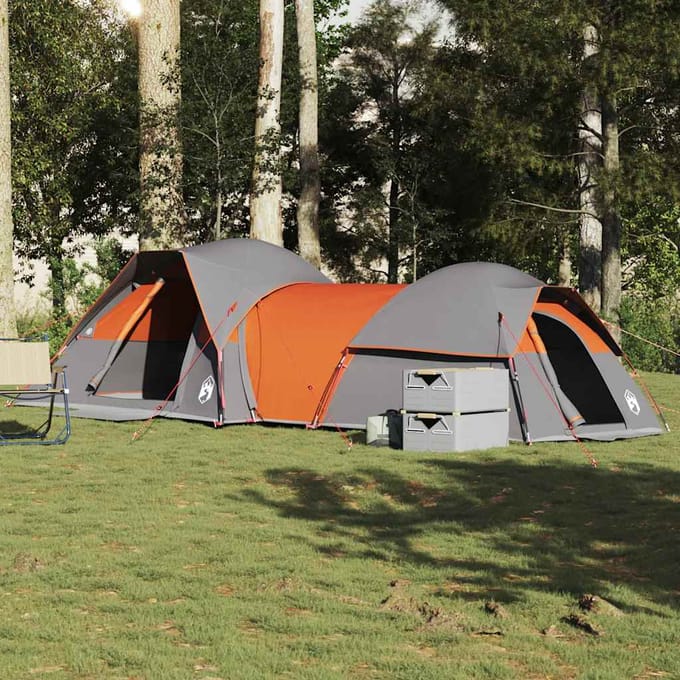 vidaXL - Tent - 5-persoons - waterdicht - grijs - en - oranje