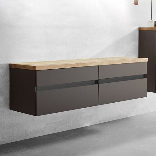 Puris b - essence set with 2 vanity units and vanity top 161.2 cm, handle 341, SETBE163OF793K111341554806