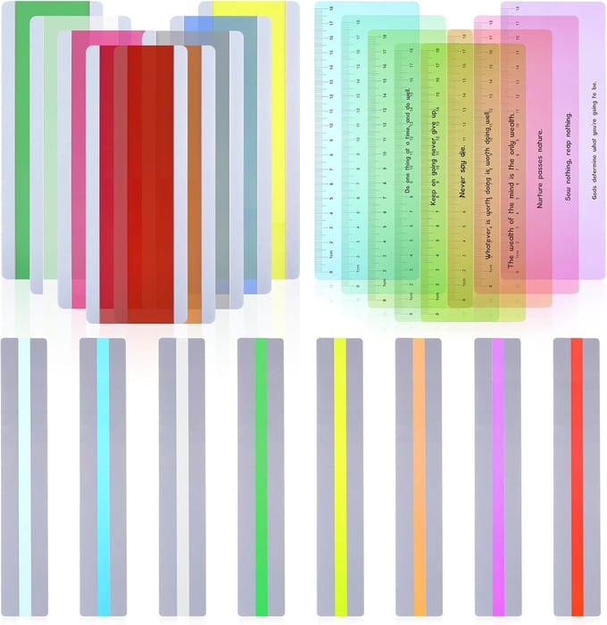 Leeslinialen Set - Leeshulpen Kinderen - Gericht Lezen - Meerdere Maten - 24 Stuks - Halftransparant