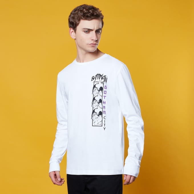 Batman Comic Strip Long Sleeve T-Shirt - White - M