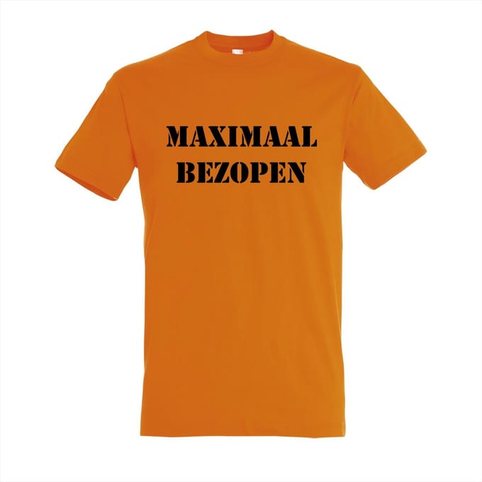 MAXIMAAL BEZOPEN - KONINGSDAG -shirt - 100% Katoen - Maat M - Classic Fit - Oranje
