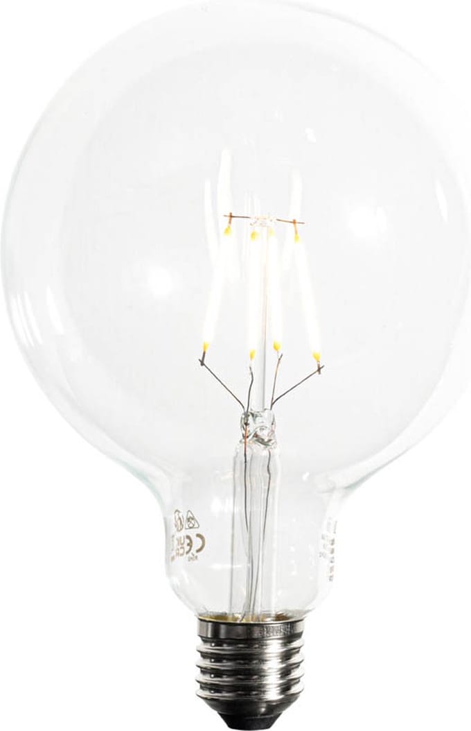 LUEDD E27 dimbare LED spiraal filament G125 5W 450 lm 2200K