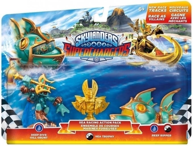 Skylanders Superchargers Sky Racing Action Pack Deep Dive Gill Grunt, Sea Trophy and Reef Ripper