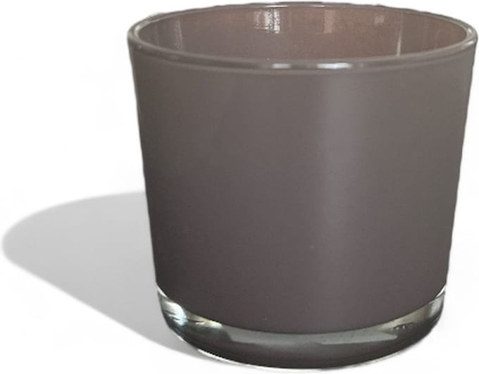 Waxinelichthouder bruin glas