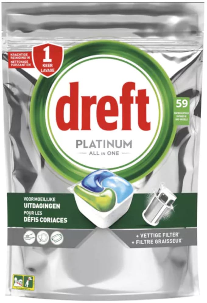 Dreft Platinum Allin1 - 59 tabs 879g original Vaatwastabletten