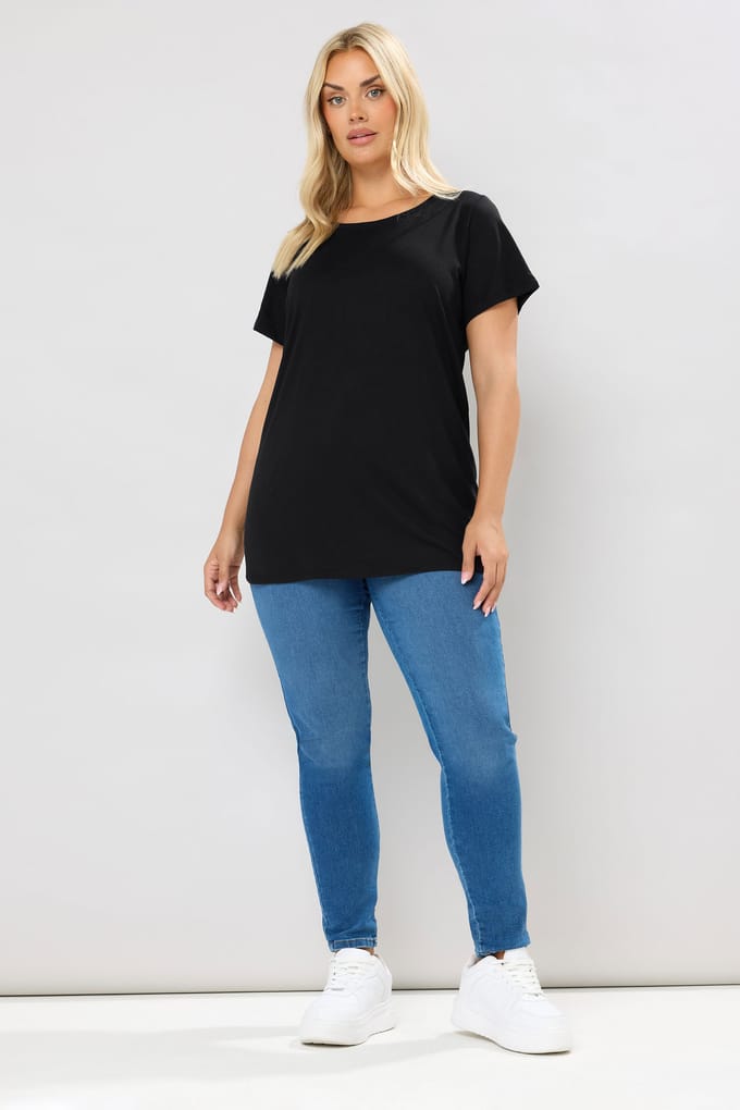 Yours Tshirt Met Ronde Hals In Zwartsize Regular > 46