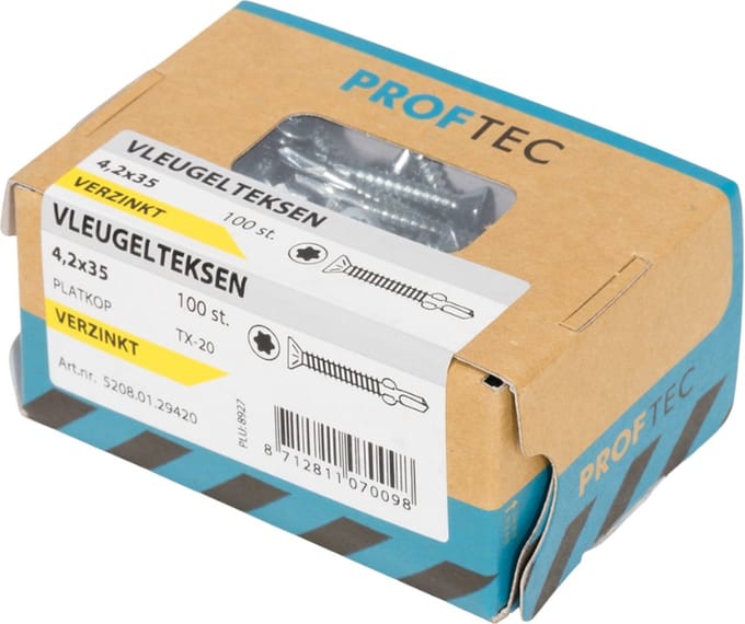 Stokeind M6x150 TX-15 Verzinkt Proftec (50) -
