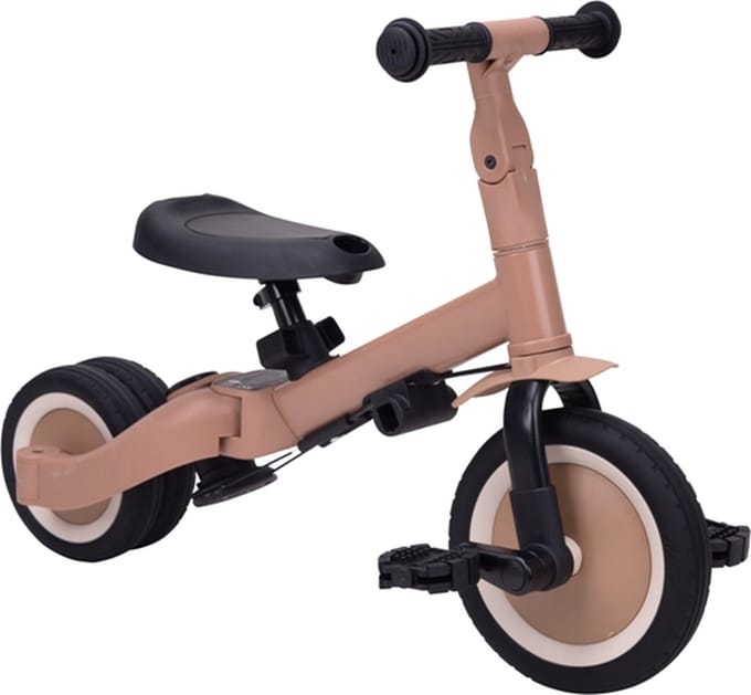 Topmark - Lio - 4 in 1 Driewieler Met Duwstang - Macchiato