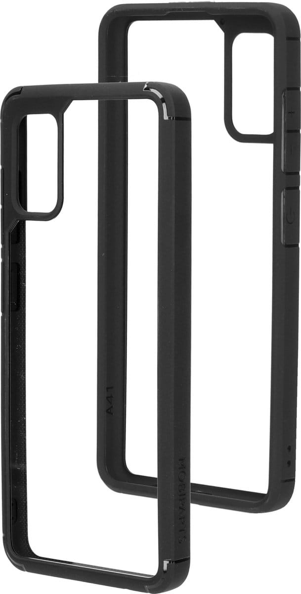 Mobiparts Rugged Clear Case geschikt voor Samsung Galaxy A41 - Zwart Transparant