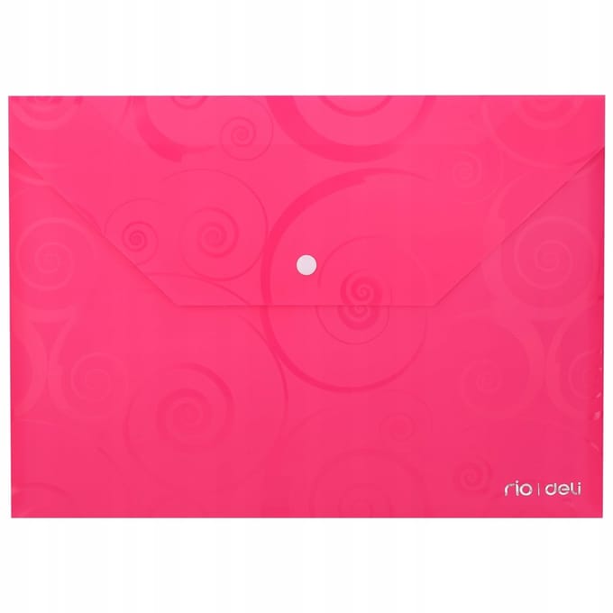 Deli A4 map met drukknoopsluiting, roze, horizontaal