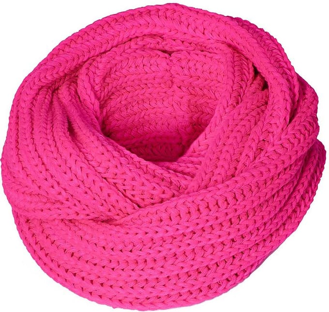 Gebreide snood fluor roze