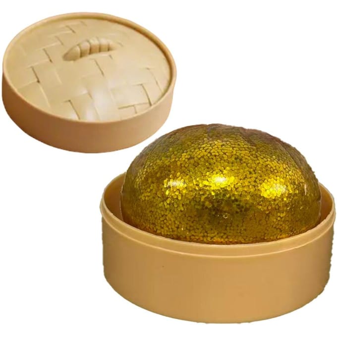 3 soorten Glitter Dumpling Glitter Dumpling Squishy met Doos Dumplings Sensorisch Knijpspeelgoed voor Stressverlichting