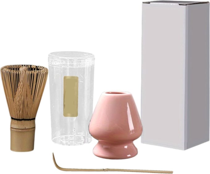 Livano Matcha Set - Starterkit - Klopper - Matcha Thee Set - Matcha Whisk - Roze