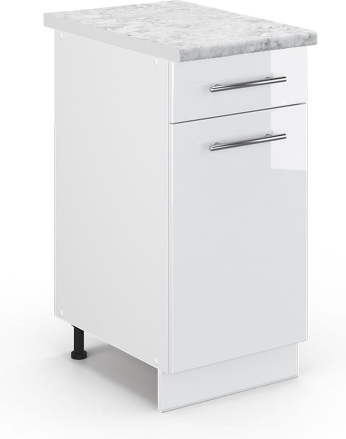 Vicco Fame-Line Keukenonderkast – 40 cm, WB Marmer Wit Hoogglans