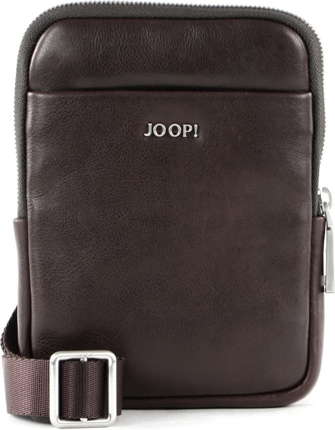 JOOP! Leren Schoudertas Treviso Rafael Shoulderbag Dark Brown Bruine