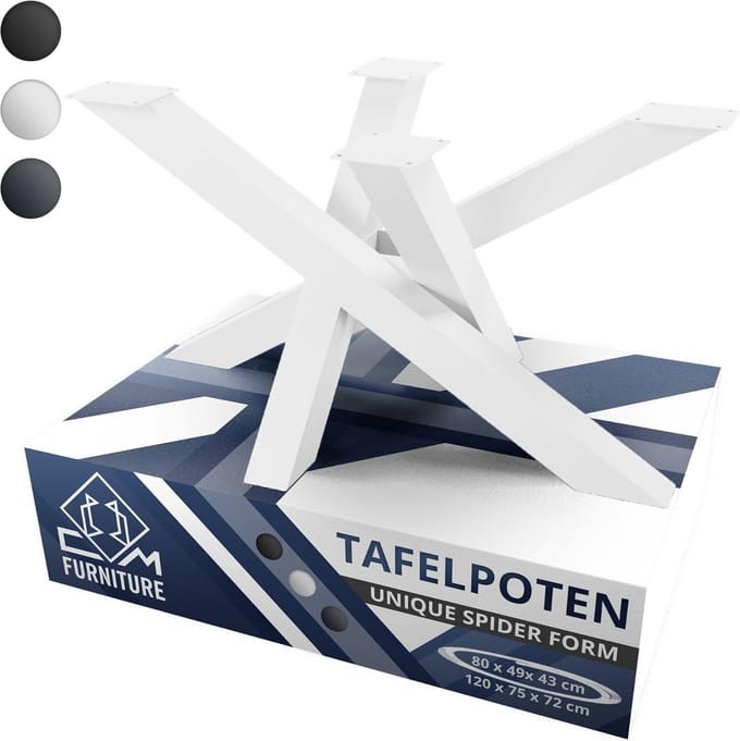 Tafelframe Onderstel Spider Wit 43 cm voor DIY Tafelbladen