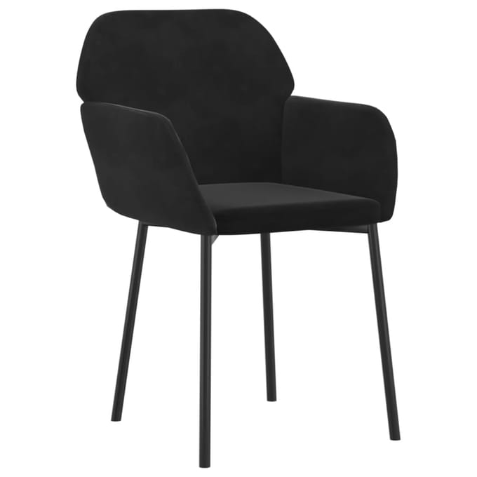 vidaXL - Eetkamerstoelen - 2 - st - fluweel - zwart