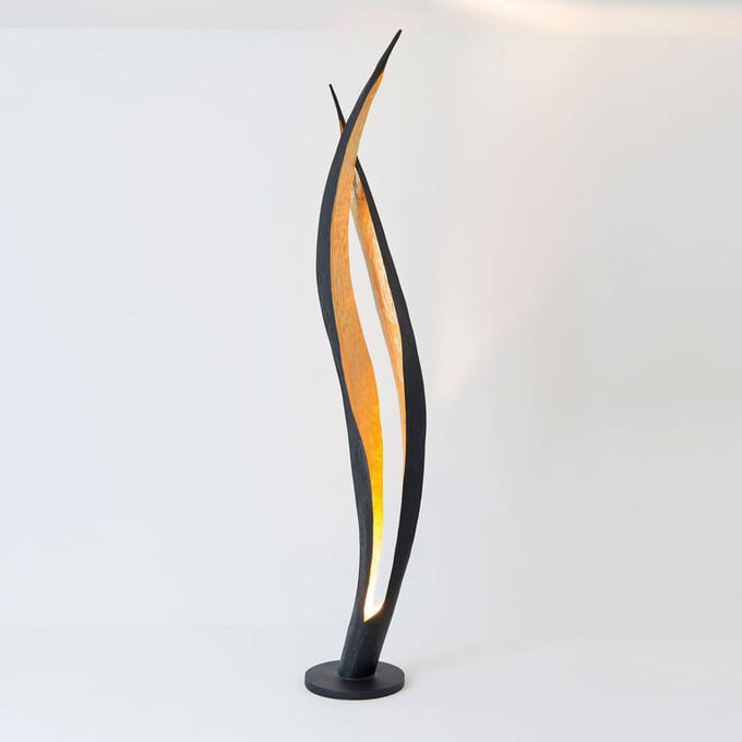 Holländer Vloerlamp Barbone, bruin-zwart, goud