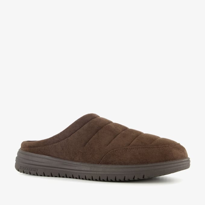 Skechers Relaxed Fit: Murette Garvanza Heren Muilen Van Microvezel In Chocoladebruin