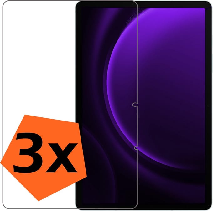 Screenprotector - 3 Stuks - Geschikt voor Samsung Galaxy Tab S9 FE - Extra Sterk - Gehard Glas - Beschermglas - Tempered Glass - Screen Protector