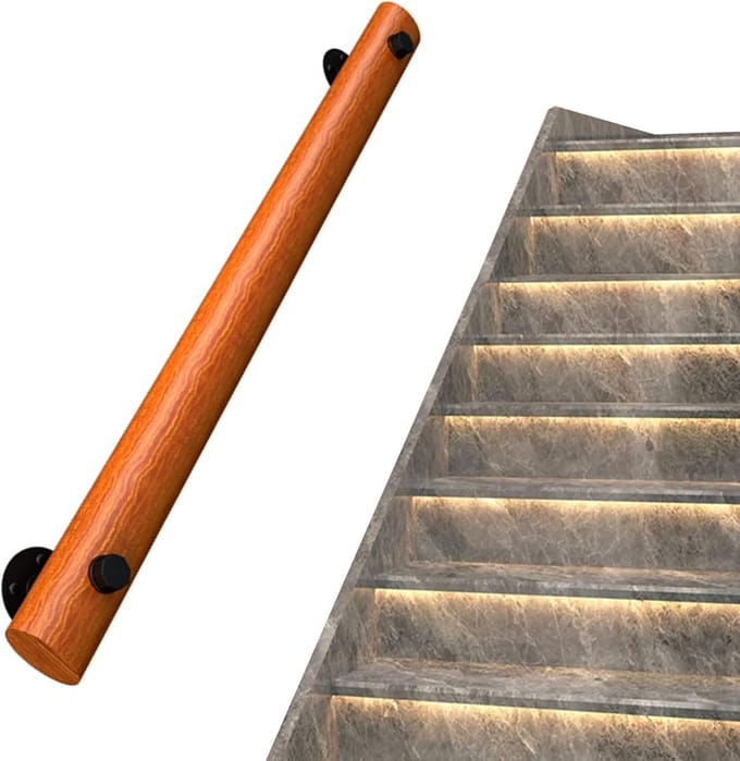 Houten Leuning - Trap Leuning - Veiligheid Trap - Glad Oppervlak - 30-150cm - Houtkleur